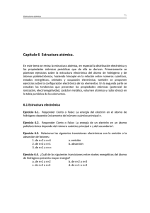 Cuestiones de química: estructura atómica