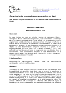 Conocimiento y conocimiento empírico en Kant