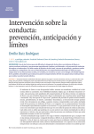 Intervención sobre la conducta: prevención, anticipación y límites