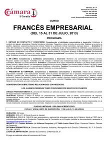 francés empresarial - Cámara Comercio A Coruña