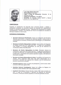 Juan Pablo Muñoz Navarrete Nacionalidad: Ecuatoriano Lugar y
