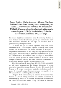 Polisemia funcional de ser y estar en español y en chino. Las