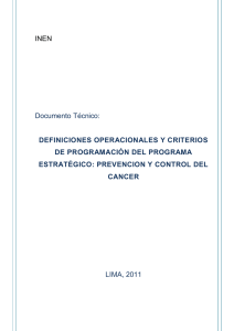 DEFINICIONES OPERACIONALES Y CRITERIOS DE