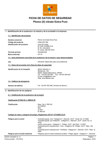 FICHA DE DATOS DE SEGURIDAD Plomo (II) nitrato Extra