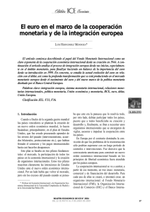 El euro en el marco de la cooperación monetaria y de