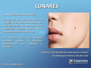 Brote de manchas oscuras o nodulitos cercanas al lunar.