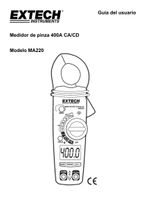 Guía del usuario Medidor de pinza 400A CA/CD Modelo