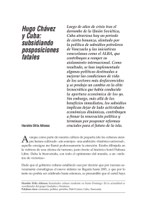 Hugo Chávez y Cuba: subsidiando