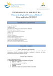 PROGRAMA DE LA ASIGNATURA Historia de la Iglesia Primitiva y