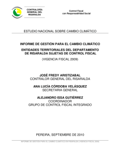 Informe Cambio Climatico Risaralda