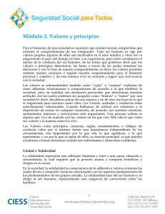 Módulo II. Valores y principios