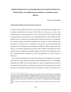 An&aacute;lisis hist&oacute;rico de la nacionalizaci&oacute;n de la Comisi&oacute;n Federal de