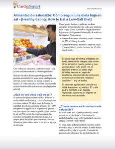 Alimentación saludable: Cómo seguir una dieta baja en sal