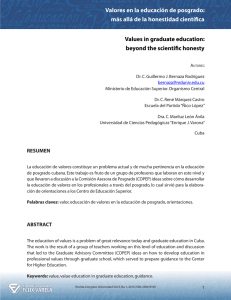 Valores en la educación de posgrado: más allá de la honestidad