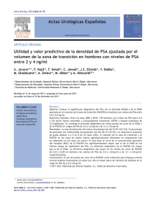 Utilidad y valor predictivo de la densidad de PSA ajustada por el