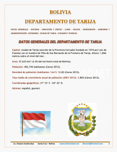 BOLIVIA - DEPARTAMENTO DE TARIJA
