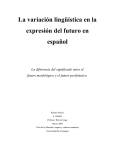 La variación lingüística en la expresión del futuro en español