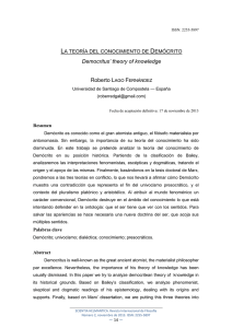 La teoría del conocimiento de Demócrito