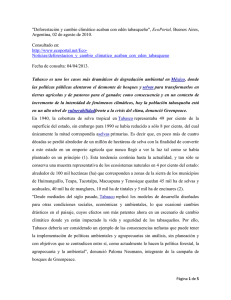 "Deforestación y cambio climático acaban con edén tabasqueño