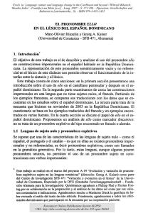 El pronombre ello en el léxico del español