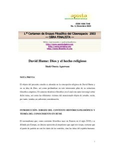 David Hume: Dios y el hecho religioso