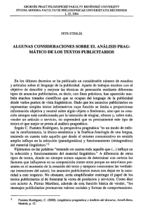 algunas consideraciones sobre el análisis prag mático de los textos