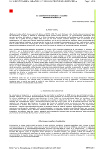 Page 1 of 10 EL SUBJUNTIVO EN ESPAÑOL E ITALIANO