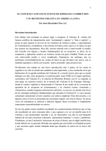 EL CONCILIO VATICANO II, FUENTE DE ESPERANZA TAMBIEN