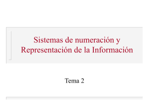 Tema 2: Sistemas de numeración y Representación de la Información