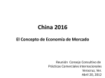 China.- El concepto de Economía de Mercado.
