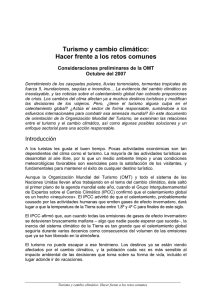 Turismo y cambio climático: Hacer frente a los retos comunes
