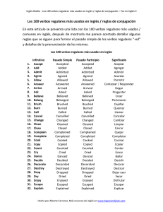 Los 100 verbos regulares más usados en inglés / reglas de