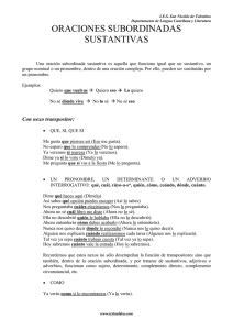 oraciones subordinadas sustantivas