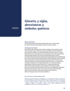 Glosario, y siglas, abreviaturas y símbolos químicos