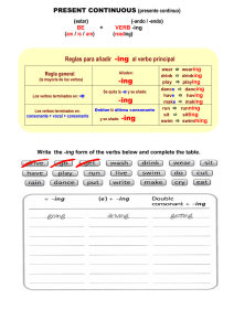 PRESENT CONTINUOUS extra worksheets 1º ESO