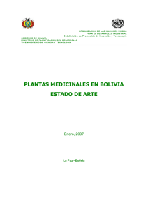 plantas medicinales en bolivia estado de arte