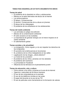 temas para desarrollar un texto argumentativo breve