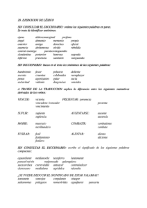 28. EJERCICIOS DE L&Eacute;XICO SIN CONSULTAR EL DICCIONARIO