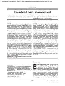 Epidemiología de campo y epidemiología social