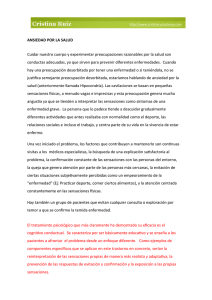 ANSIEDAD POR LA SALUD Cuidar nuestro cuerpo y experimentar