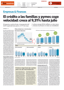 El crédito a las familias y pymes coge velocidad: crece al 9,31