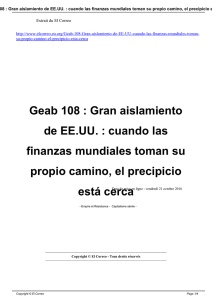 Geab 108 : Gran aislamiento de EE.UU. - El Correo