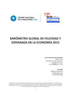 barómetro global de felicidad y esperanza en la economía 2015