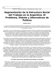 Segmentación de la Estructura Social del Trabajo en la Argentina