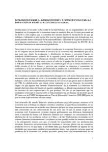 Reflexiones sobre la crisis económica y consecuencias para