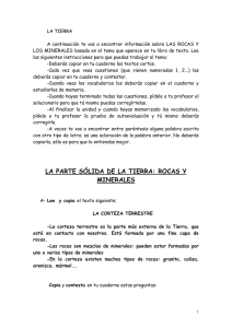 LA PARTE SÓLIDA DE LA TIERRA: ROCAS Y MINERALES