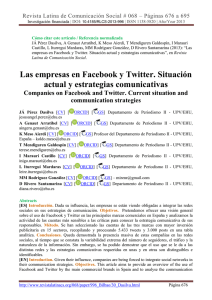 Las empresas en Facebook y Twitter. Situación actual y estrategias