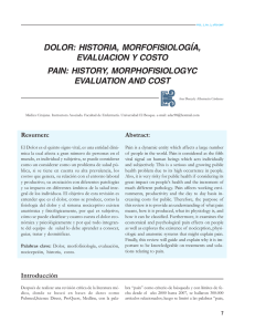 Dolor: Historia, morfofisiología, evaluación y costo