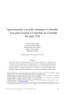 Asia para insertar a Colombia en el mundo del siglo XXI