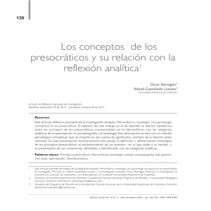 Los conceptos de los presocráticos y su relación con la reflexión